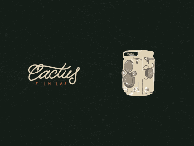 Cactus Film Lab branding design hand lettering illustration