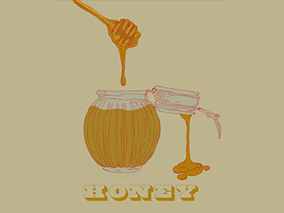 Hey honey color honey illustration lines logo design
