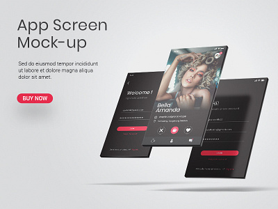 App Phone Screen Mockup 3d app app dating app design cinema4d mockup ui xd