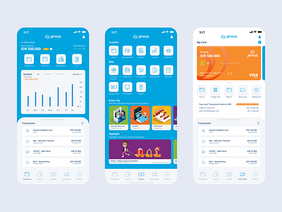 Redesign Mobile Banking Jenius App emoney jenius mobile app mobile banking wallet