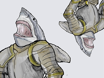 Shark Bait armor illustrator photoshop photoshopdrawing shark