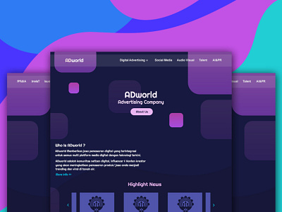 ADWORLD Website UI Design photoshop ui web design