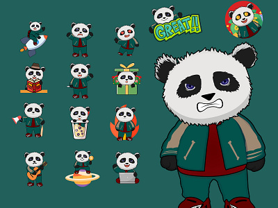 Panda NFT Emoticon Project animal bundle emojis emojis emoticon illustrations nft pack panda stickers