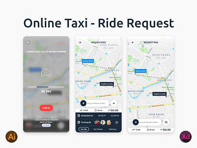 Online Taxi - Ride Request design mobile app ride taxi ui ui design ux ux design web app