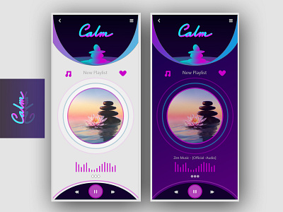 Calm music App ui design app branding design illustrative logo music app prototype prototypes simple app design ui ux xd