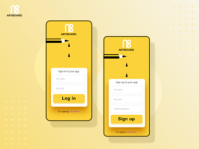 Log in & Sign up page design app design design ui ux