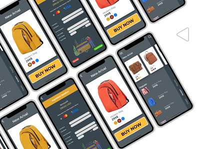 App ui screens app app design bag dark app design mashud19 prototype ui user experience user interface design ux
