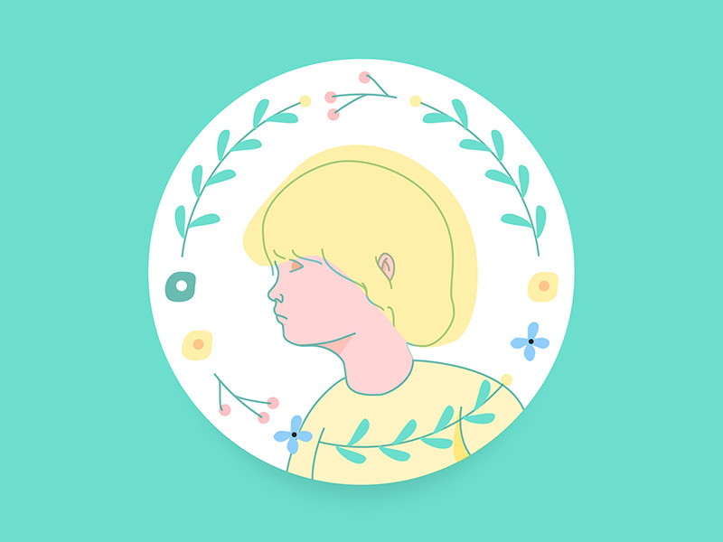 My daughter shadow yellow pastel ui design color design illustrator photoshop illustration