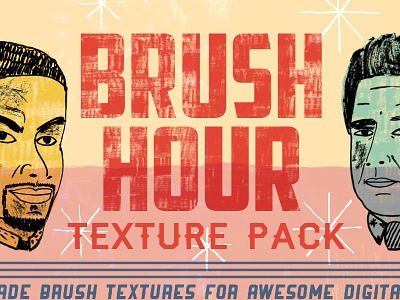 Brush Hour! analogue digital download ed j brown editorial handmade illustration pack print sample screenprint texture
