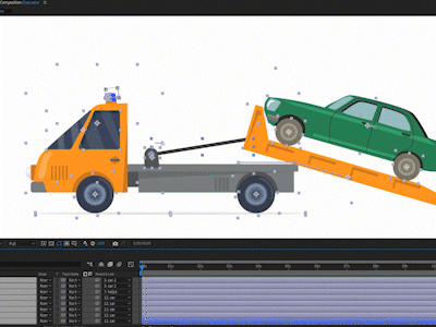 Tow Truck after effects car animation