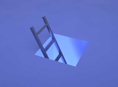 Well and Stairs 3d art motion animation