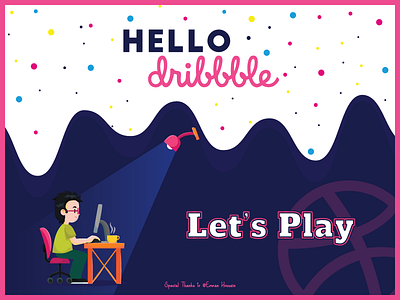 Hello Dribbble! branding debuts dribble first shot graphic design illustration logo print t shirt ui ux