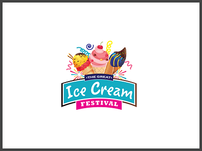 Ice Cream Festival brand identity branding dribbble shot festival graphics ice cream illustration logo shop t shirt