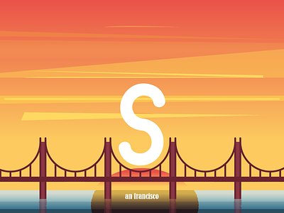 Letter S for @inkovid bridge california challenge custom type design illustration quarantine s san francisco typo typography vector