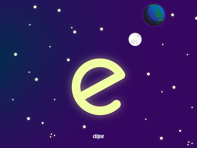 Eclipse for @inkovid challenge custom type design earth eclipse illustration quarantine space typo typography