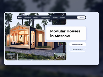 Modular Houses (#4 Shots for Practice) app architecture brand building clean dream flat home house interface landing page modules moscow typography ui ux web website