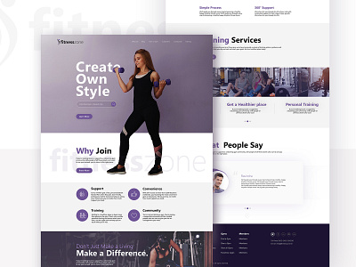 Fitnesszone Web Page Mockup page layout web page design web page mockup website design