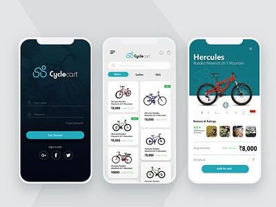 Cycle Cart App Layout app design application design layout design mobile app