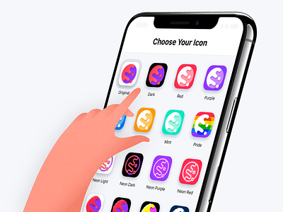 Icon Choices cake icon iphone mobile ui ux
