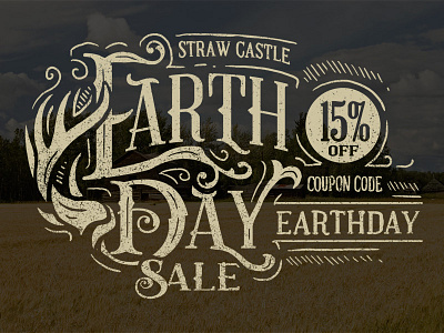 Earth Day art castle design earth day illustration straw castle strawcastle typography