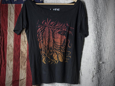 Burning Feather - Life Clothing Co. americana art burning feather design feathers graphic design illustration life clothing native native american straw castle triable