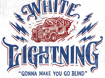 White Lightning - Gonna Make You Go Blind americana art castle moonshine rum runner straw castle strawcastle t shirt tee white lightning