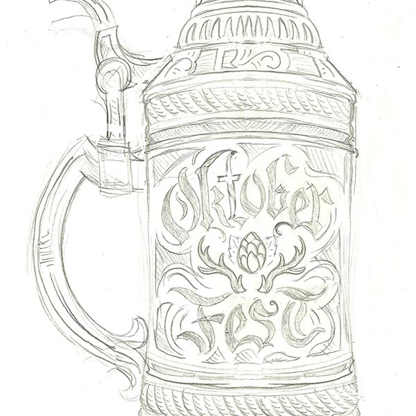 Oktoberfest Beer Stein Sketch by Derrick Castle on Dribbble