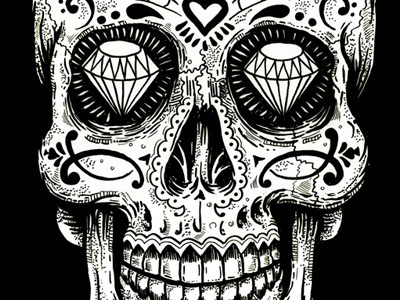 Sugar Skull art castle derrick castle design dia de los muertos diamonds illustration skull sugar skull tattoo