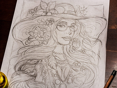 Bohemian Flower Child - Sketch art bohemian boho design flower child hippie illustration sketch