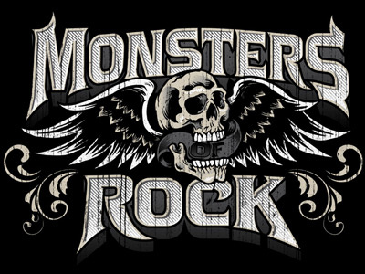 Monsters of Rock Logo art branding castle derrick castle design logo rock skull tour type typography