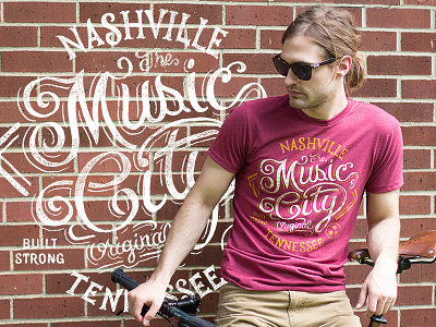 Music City - Nashville Tennessee americana art design lettering music city nashville tee tennessee typography