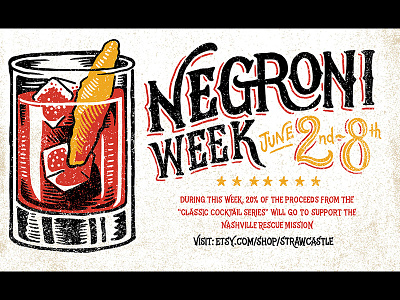 Negroni Week art cocktail design imbibe linocut negroni negroni week print