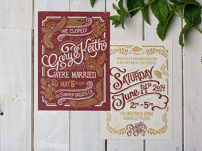 Wedding Announcement announcement art design illustration lettering typography wedding