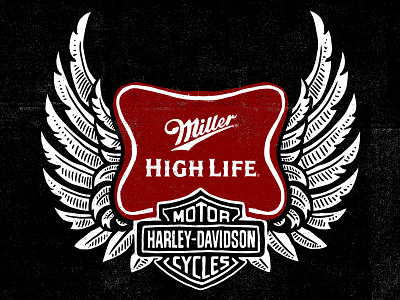 Miller High Life - Harley Davidson amaericana art design eagle high life illustration miller video