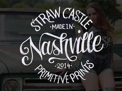 Straw Castle - Made in Nashville americana art block print design event illustration lettering linocut nashville tee tennessee typeography