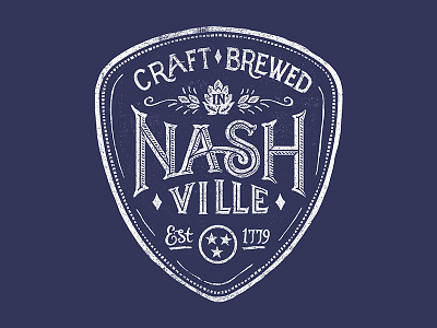 Craft Brewed in Nashville art beer craft craft brewed design illustration nashville t shirt tee type typography