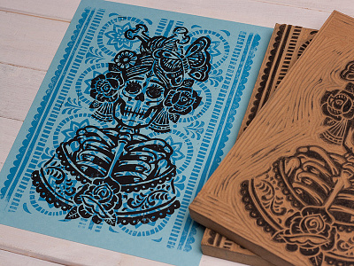 La Rosa Catrina - Block Print