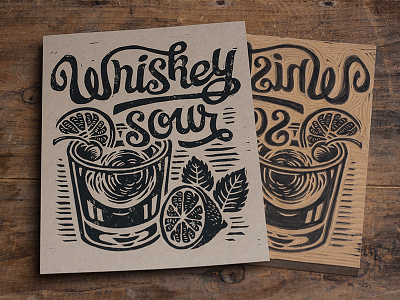 Whiskey Sour - Block Print