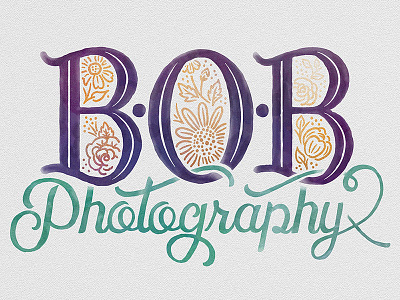 B.O.B Photography Logo art branding design illustration lettering logo texture