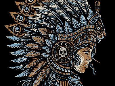 Mayan Princess - Secret Artist art design headdress illustration mayan native princess secret artist tee tribal