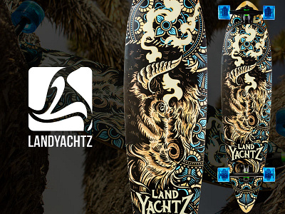 Landyachtz - Buffalo Totem americana buffalo deck landyachtz longboard mandala skatebaord totem