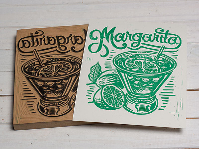 Margarita- Block Print art block print cocktail design illustration lettering linocut linoprint margarita typpgraphy
