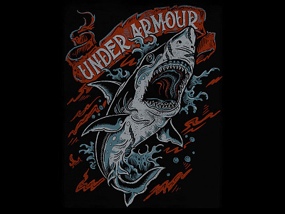Shark Attack - Under Armour apparel art design illustration shark shark attack t shirt tee under armour