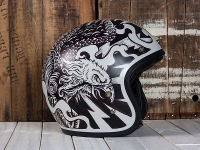 Electric Predators - Motorcycle Helmet americana art design eagle electric helmet illustration motorcycle predators vintage