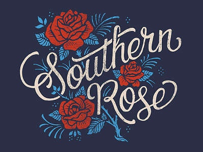 Southern Rose art design illustration lettering rose southern typography