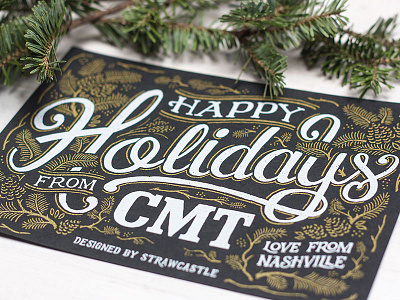 Hoppy Holidays - Postcard art card cmt design happy holidays illustration lettering nashville typography