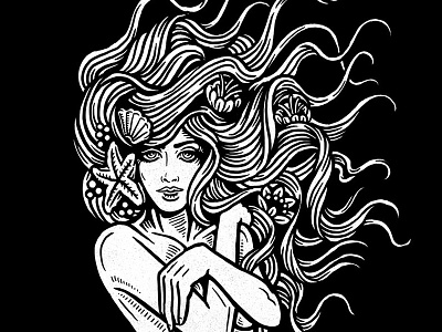 Mermaid - Nautical Flash americana art clip art design flash illustration mermaid nautical stock