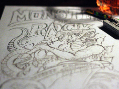 Monsters of Rock americana art castle cruise derrick derrick castle design dragon drawing graphic design guitar hair band rock illustration metal monster monsters of rock nashville nashvillemafia straw castle