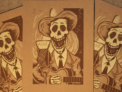 Hank Williams Block Print