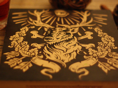 Honor Me In Death americana art block print castle deer derrick derrick castle design drawing graphic design illustration linoblock nashville nashvillemafia straw castle woodblock
